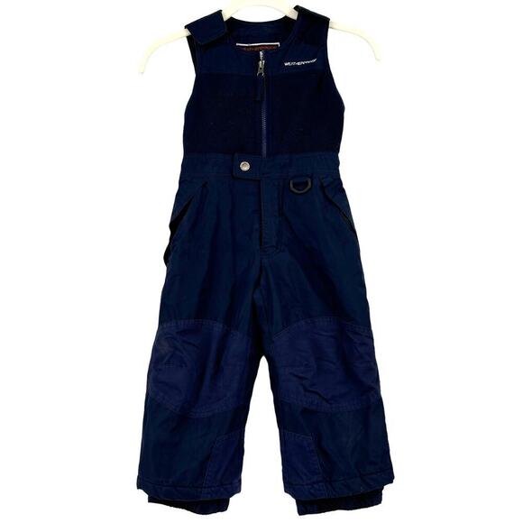 Weatherproof Bib Snow Pants Boys 3T Overall Zip Up Fleece Top Navy Blue - Picture 1 of 7